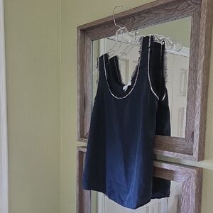 LOFT Navy Tank Top with Silver Trim